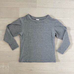 Repetto Long Sleeve Top With Split Sleeve Detail In Heather Gray - Size Small